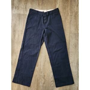 DICKIES 874 Original Fit Mens Work Pants Navy Blue Size 34 Straight Leg Chinos